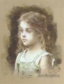 Jeune fille dans une tunique verte fille portrait Alexei Harlamov